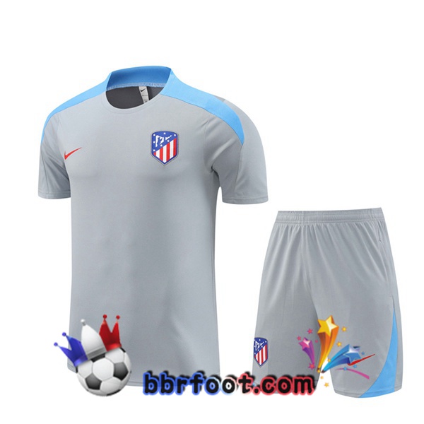 Ensemble Training T-Shirts Atletico Madrid + Shorts Gris 2024/2025