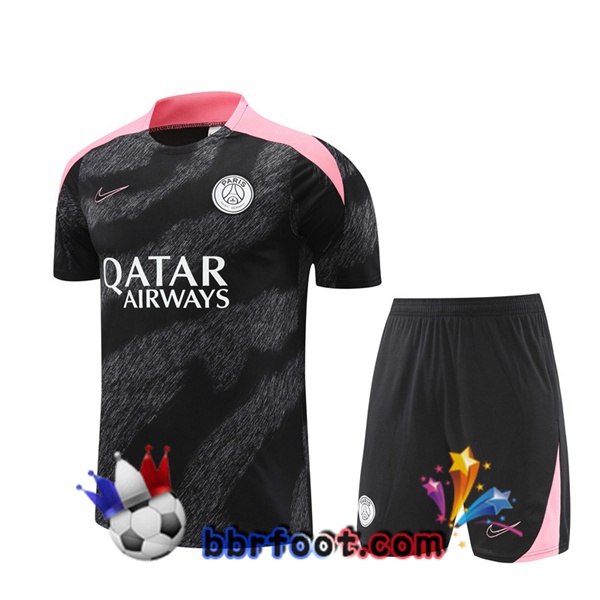Ensemble Training T-Shirts Paris PSG + Shorts Noir 2024/2025