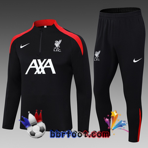 Survetement Foot FC Liverpool Enfant Noir 2024/2025