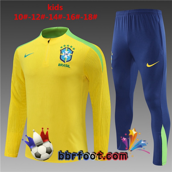 Survetement Foot Bresil Enfant Jaune 2024/2025
