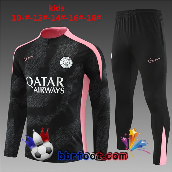 Survetement Foot Paris PSG Enfant Noir 2024/2025