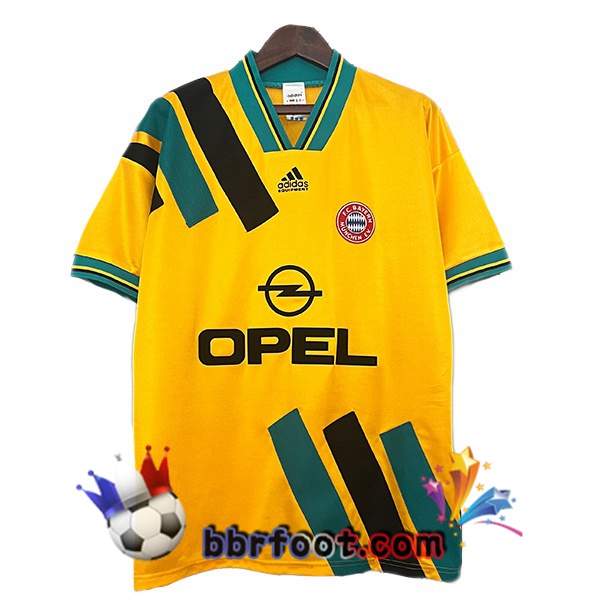 Maillot Foot Bayern Munich Retro Exterieur Jaune 1993-1995