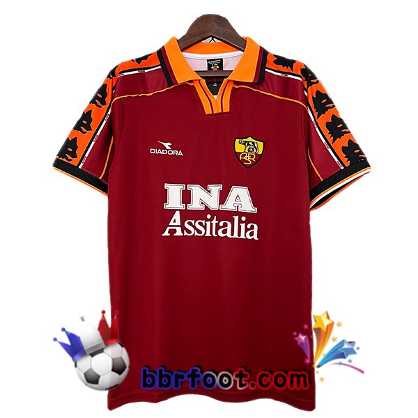 Maillot Foot AS Roma Retro Domicile Rouge 1998-1999