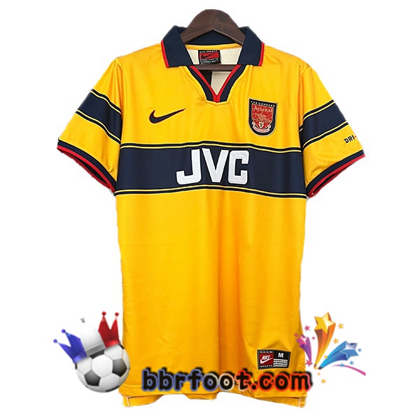Maillot Foot Arsenal Retro Exterieur Jaune 1997-1999 Maillot Foot Arsenal Retro Exterieur Jaune 1997-1999