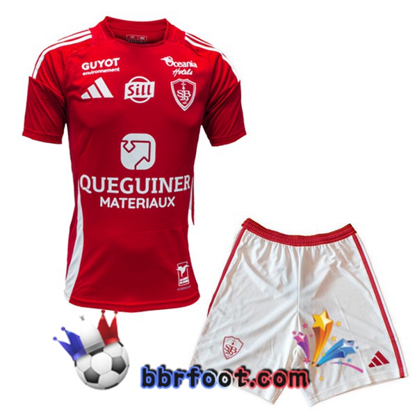 Maillot Foot Stade Brestois Enfant Domicile Rouge 2024/2025