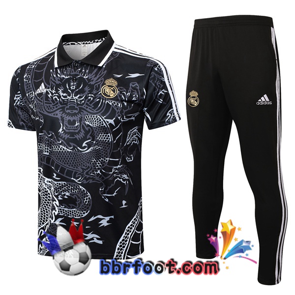 Polo Foot Real Madrid + Pantalon Noir 2024/2025