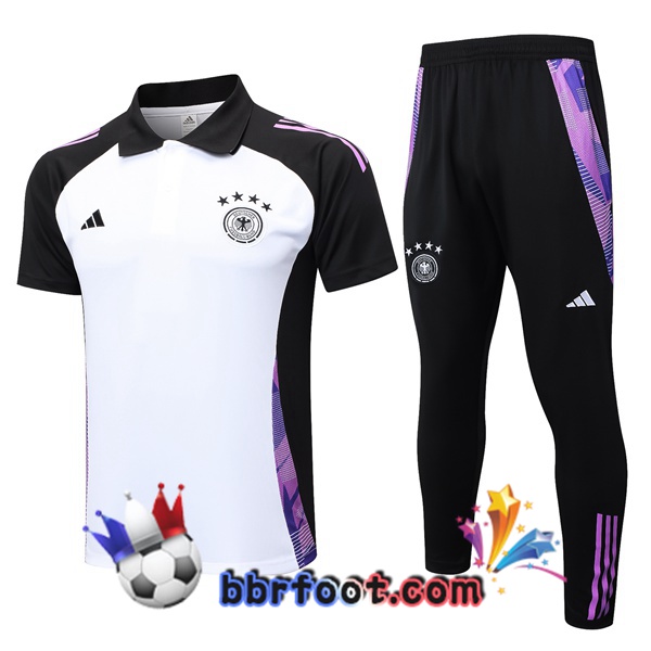 Polo Foot Allemagne + Pantalon Blanc 2024/2025