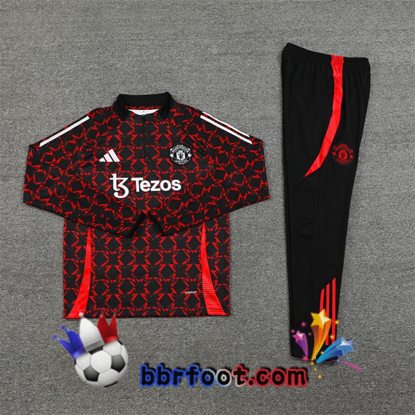 Survetement Foot Manchester United Noir Rouge 2024/2025
