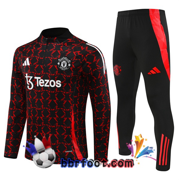Survetement Foot Manchester United Noir Rouge 2024/2025
