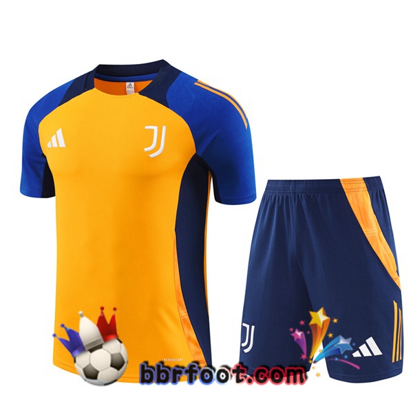 Ensemble Training T-Shirts Juventus + Shorts Jaune 2024/2025
