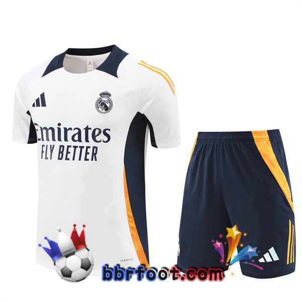 Ensemble Training T-Shirts Real Madrid + Shorts Blanc 2024/2025