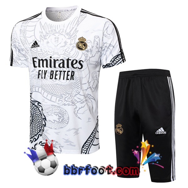 Ensemble Training T-Shirts Real Madrid + Shorts Blanc 2024/2025