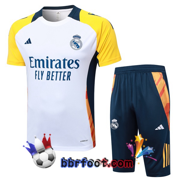 Ensemble Training T-Shirts Real Madrid + Shorts Blanc 2024/2025