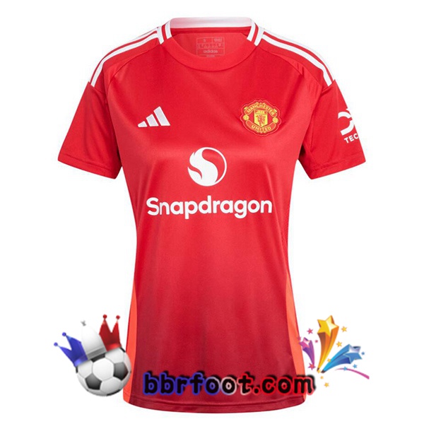 Maillot Foot Manchester United Femme Domicile Rouge 2024/2025
