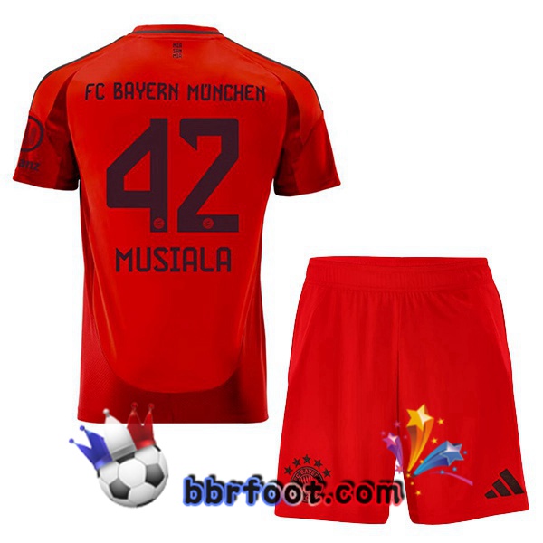 Maillot Foot Bayern Munich (Musiala 42) Enfant Domicile Rouge 2024/2025