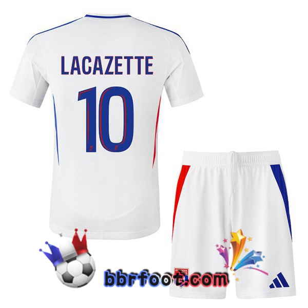 Maillot Foot Lyon OL (LACAZETTE 10) Enfant Domicile Blanc 2024/2025