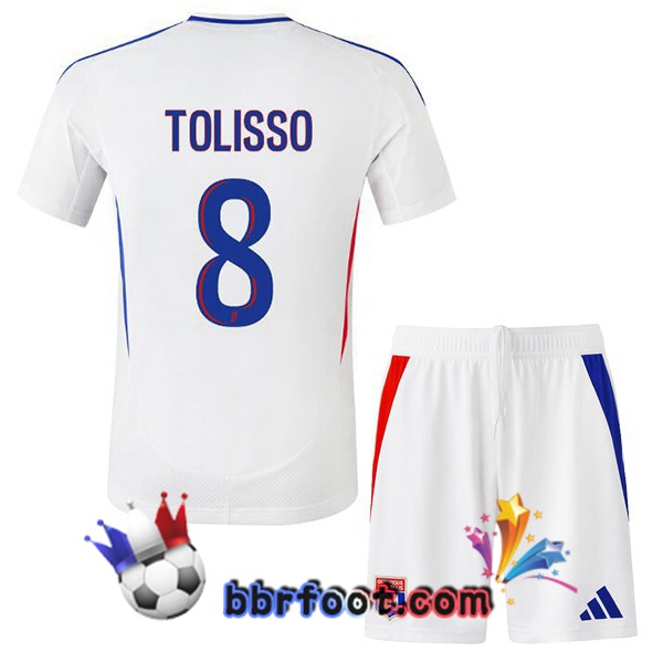 Maillot Foot Lyon OL (TOLISSO 8) Enfant Domicile Blanc 2024/2025