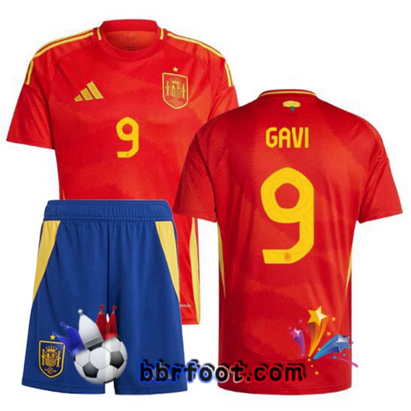 Maillots Equipe De Espagne (GAVI 9) Enfant Domicile Rouge 2024/2025