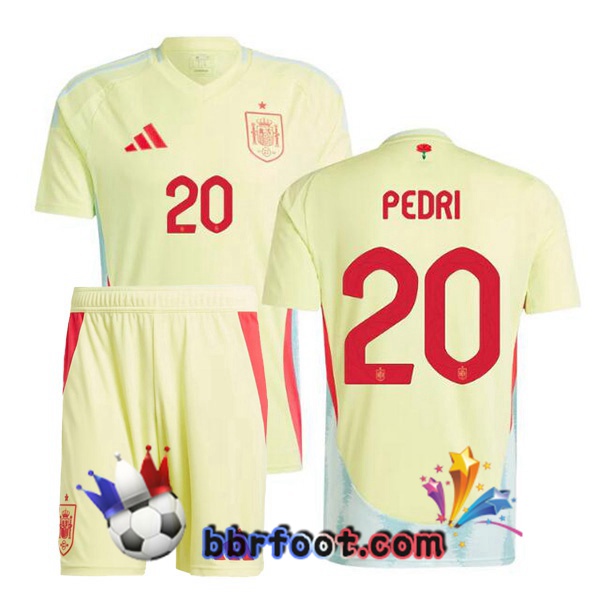 Maillots Equipe De Espagne (PEDRI 20) Enfant Exterieur Jaune 2024/2025