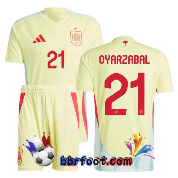Maillots Equipe De Espagne (OYARZABAL 21) Enfant Exterieur Jaune 2024/2025