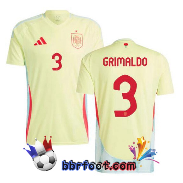 Maillots Equipe De Espagne (GRIMALDO 3) Exterieur Jaune 2024/2025
