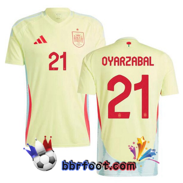 Maillots Equipe De Espagne (OYARZABAL 21) Exterieur Jaune 2024/2025 Maillots Equipe De Espagne (OYARZABAL 21) Exterieur Jaune 2024/2025