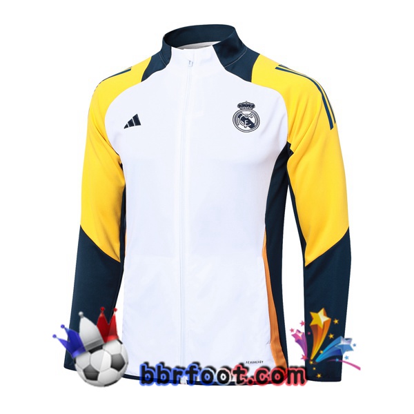 Veste Foot Real Madrid Blanc 2024/2025 Veste Foot Real Madrid Blanc 2024/2025