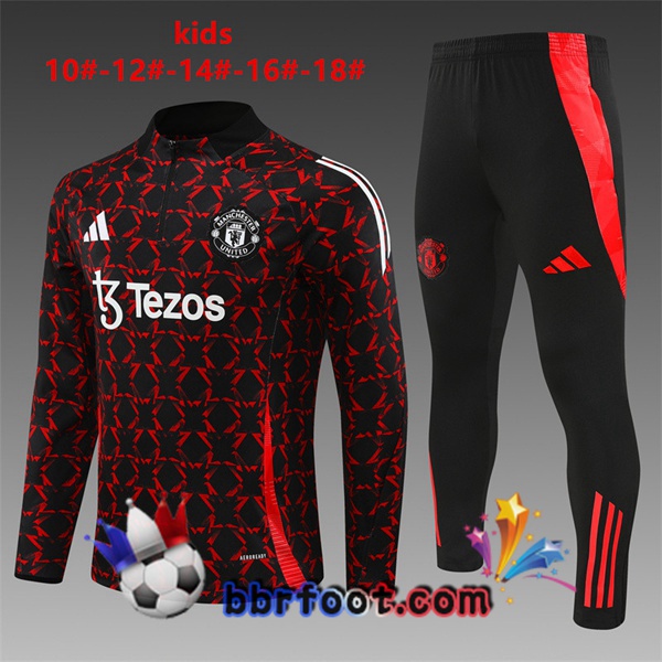Survetement Foot Manchester United Enfant Rouge Noir 2024/2025