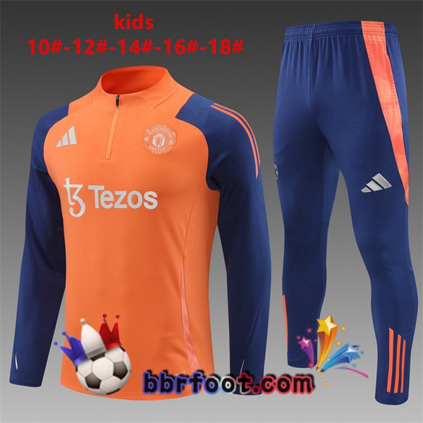 Survetement Foot Manchester United Enfant Orange 2024/2025