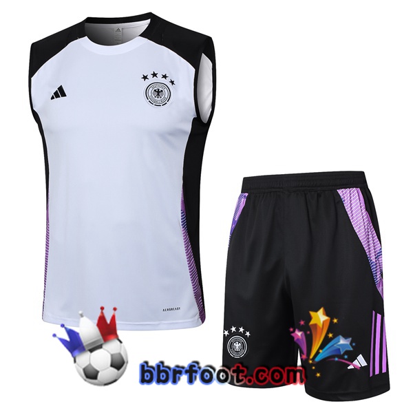 Gilet Foot Allemagne + Shorts Blanc 2024/2025 Gilet Foot Allemagne + Shorts Blanc 2024/2025
