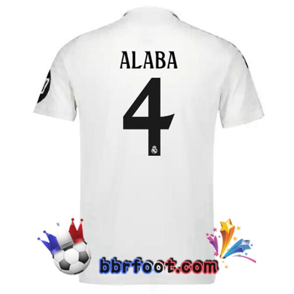 Maillot Foot Real Madrid (Alaba 4) Domicile Blanc 2024/2025