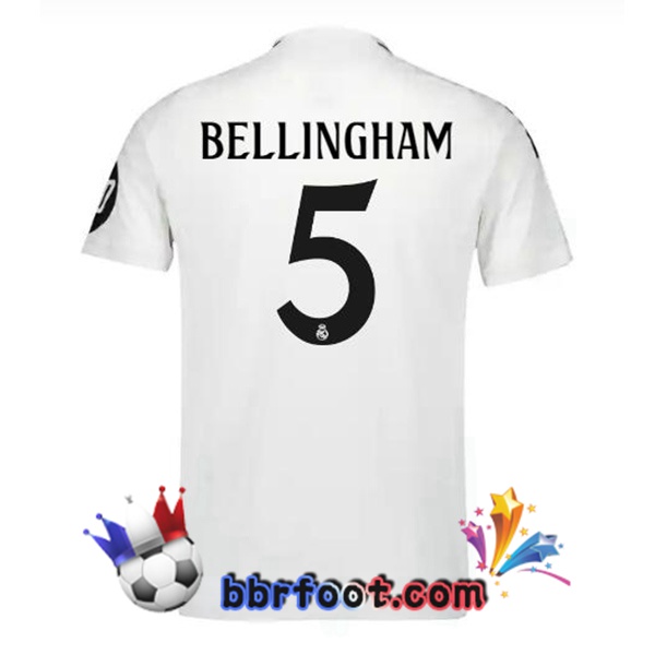 Maillot Foot Real Madrid (Bellingham 5) Domicile Blanc 2024/2025