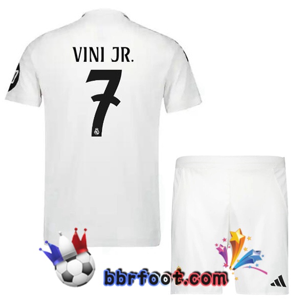 Maillot Foot Real Madrid (Vini Jr. 7) Enfant Domicile Blanc 2024/2025