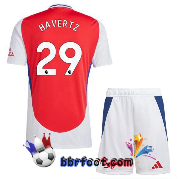 Maillot Foot Arsenal (HAVERTZ 29) Enfant Domicile Rouge Blanc 2024/2025