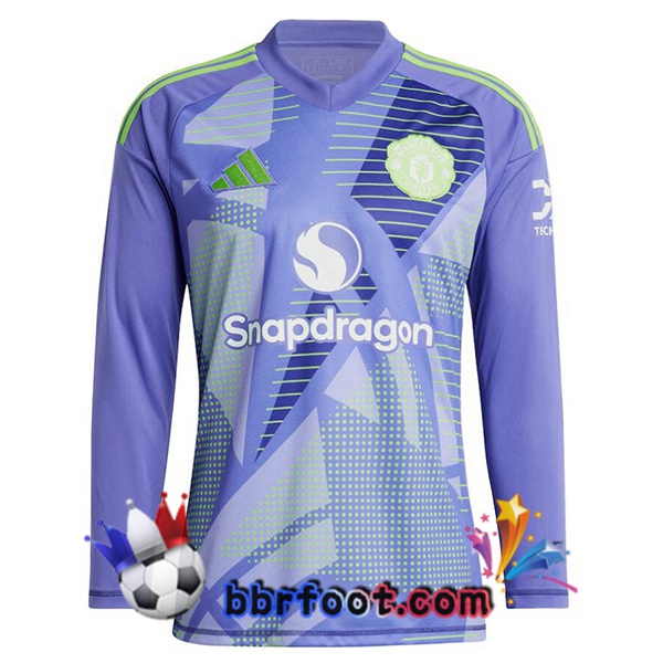 Maillot Foot Manchester United Gardien de but Manche longue Pourpre 2024/2025