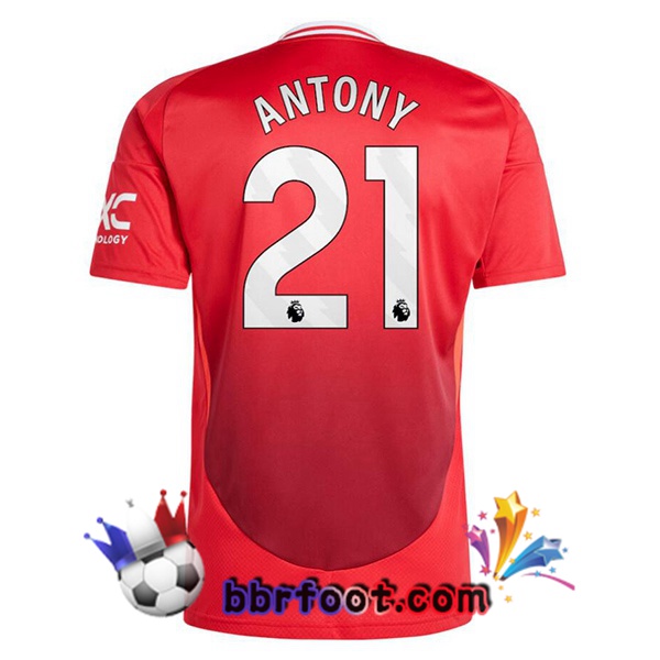 Maillot Foot Manchester United (Antony 21) Domicile Rouge 2024/2025
