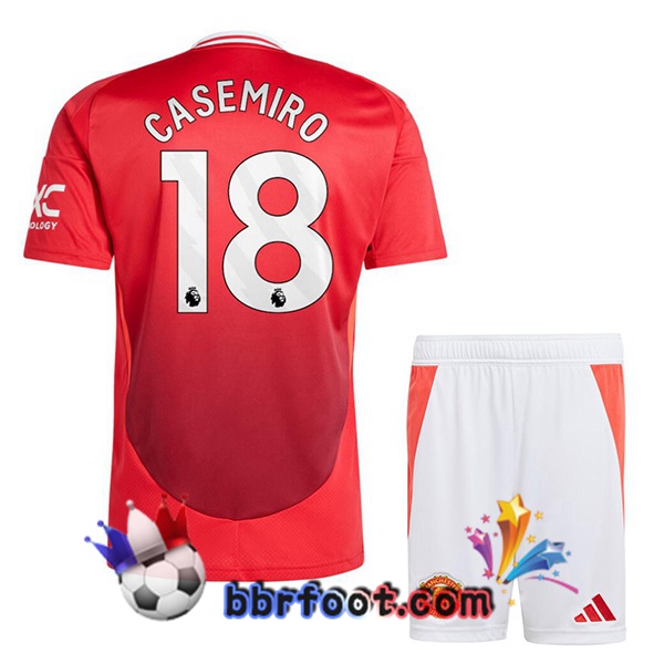 Maillot Foot Manchester United (Casemiro 18) Enfant Domicile Rouge 2024/2025