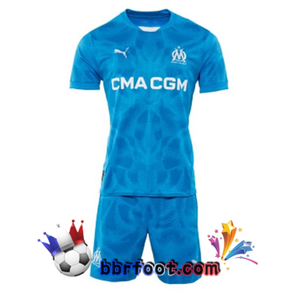 Maillot Foot Marseille OM Enfant Gardien de but Bleu 2024/2025