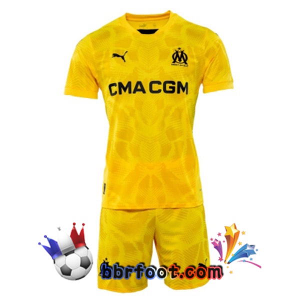 Maillot Foot Marseille OM Enfant Gardien de but Jaune 2024/2025