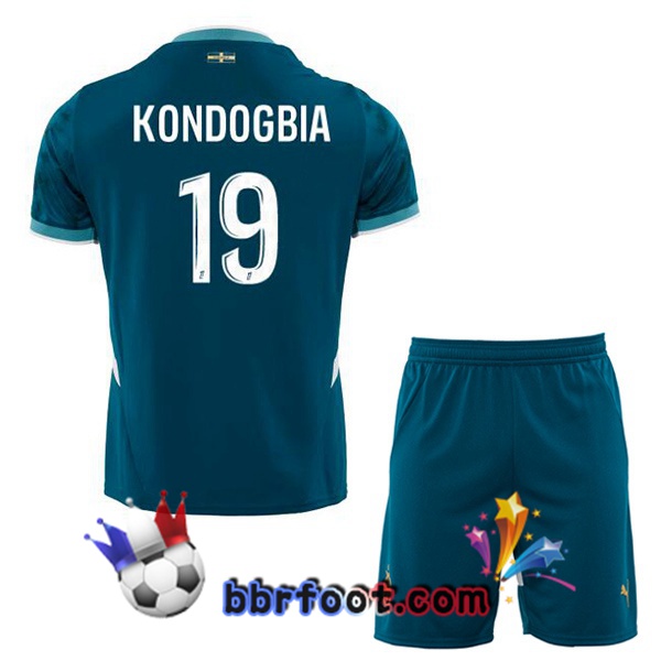 Maillot Foot Marseille OM (KONDOGBIA 19) Enfant Exterieur Bleu 2024/2025