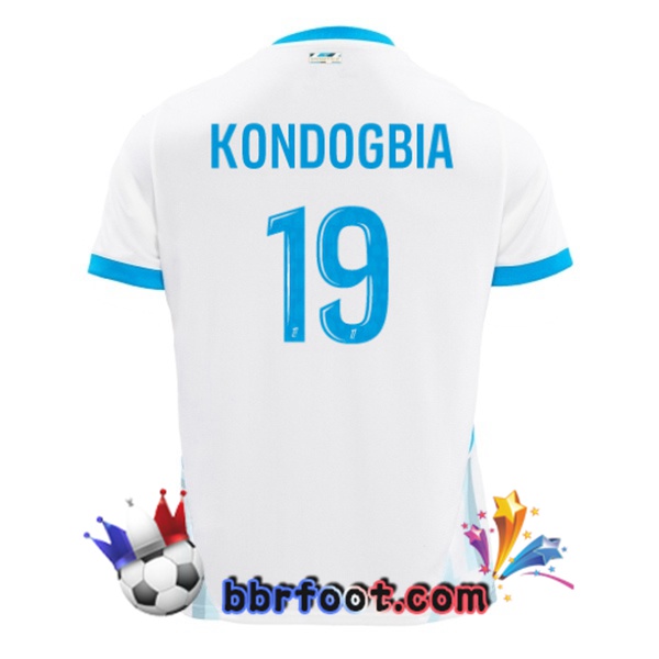Maillot Foot Marseille OM (KONDOGBIA 19) Domicile Blanc 2024/2025