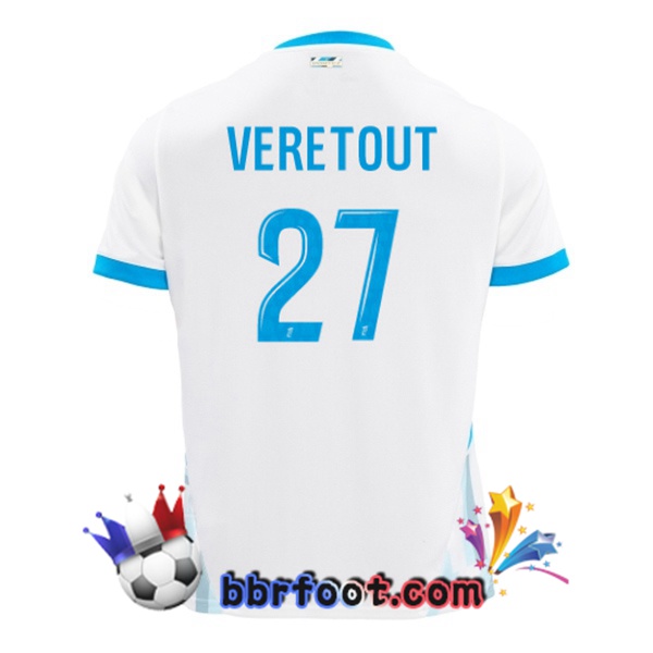 Maillot Foot Marseille OM (VERETOUT 27) Domicile Blanc 2024/2025