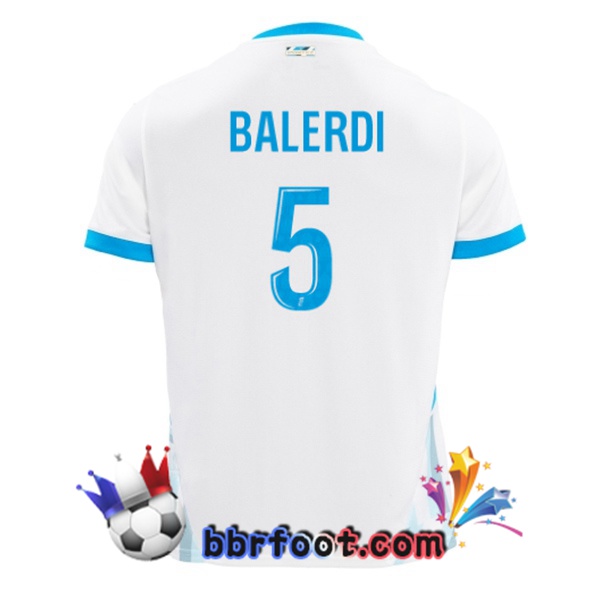 Maillot Foot Marseille OM (BALERDI 5) Domicile Blanc 2024/2025