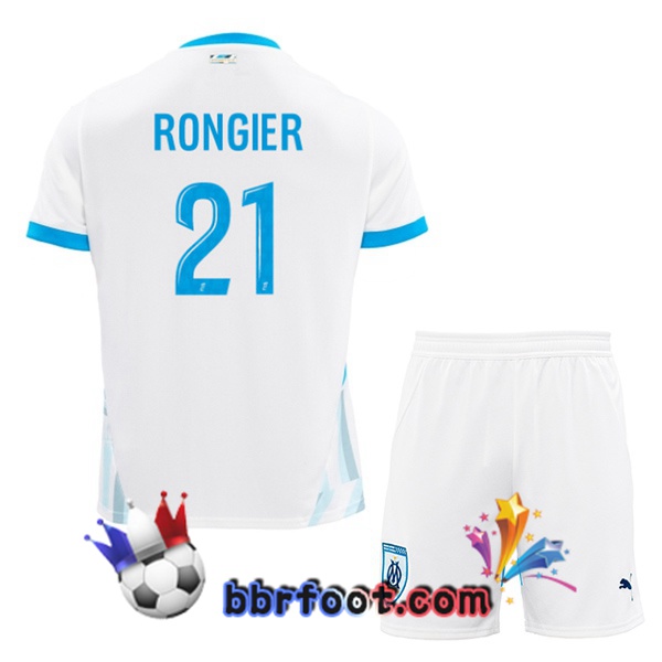 Maillot Foot Marseille OM (RONGIER 21) Enfant Domicile Blanc 2024/2025