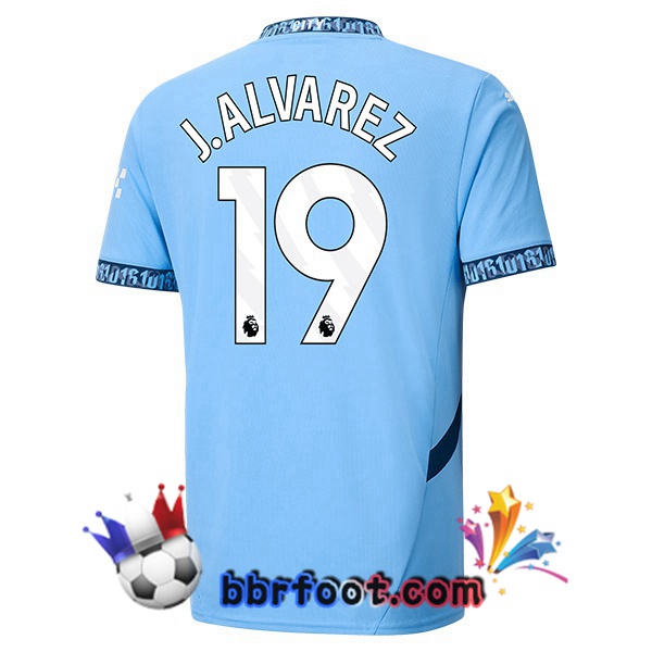 Maillot Foot Manchester City (Julián Álvarez 19) Domicile Bleu 2024/2025