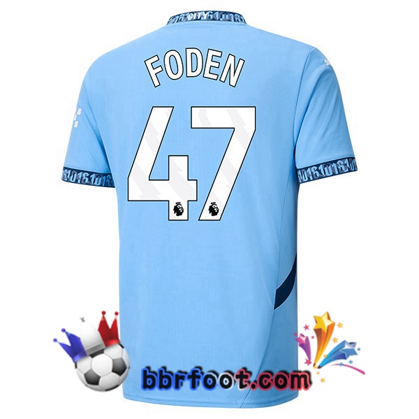 Maillot Foot Manchester City (Phil Foden 47) Domicile Bleu 2024/2025