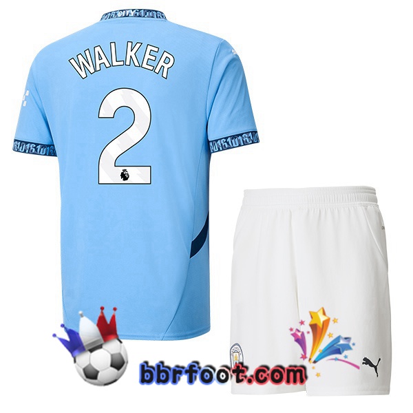 Maillot Foot Manchester City (Kyle Walker 2) Enfant Domicile Bleu 2024/2025