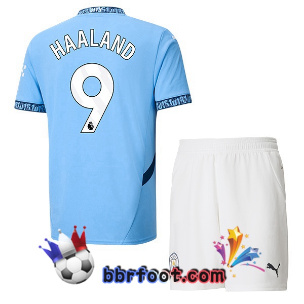Maillot Foot Manchester City (Erling Haaland 9) Enfant Domicile Bleu 2024/2025