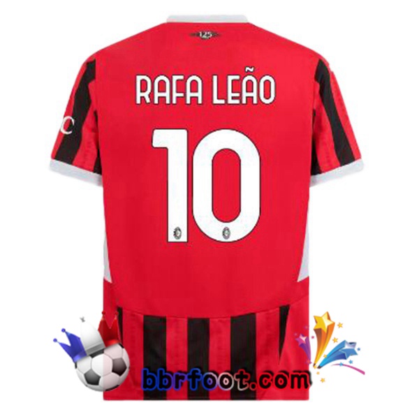 Maillot Foot AC Milan (Rafa Leão 10) Domicile Rouge Noir 2024/2025 Maillot Foot AC Milan (Rafa Leão 10) Domicile Rouge Noir 2024/2025