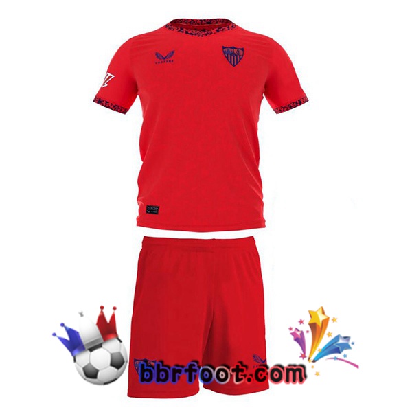 Maillot Foot Sevilla FC Enfant Exterieur Rouge 2024/2025